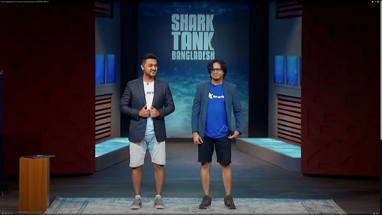 Airwork AI's co-founders, Sayem Faruk and Rashedul Kabir, on Shark Tank Bangladesh